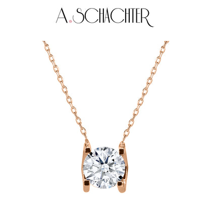 (XLA2N023) Golden Radiance Halskette (0,2 ct. Rundschliff)