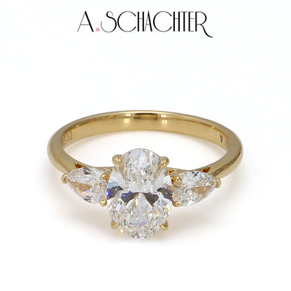 Petite Oval Trilogy Diamond Ring （1.55 ct. Oval cut)