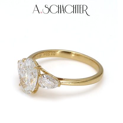 Petite Oval Trilogy Diamond Ring （1.55 ct. Oval cut)