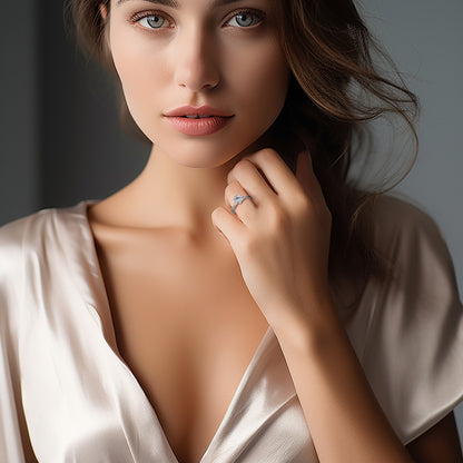 Celeste Twist Pavé Diamond Ring （1.06 ct. Round cut)