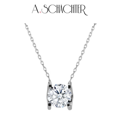 (XLA2N023) Golden Radiance Halskette (0,2 ct. Rundschliff)