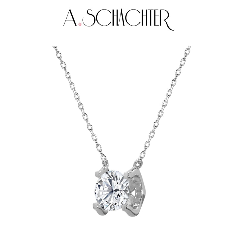 (XLA2N023) Golden Radiance Halskette (0,2 ct. Rundschliff)