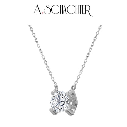 (XLA2N023) Golden Radiance Halskette (0,2 ct. Rundschliff)