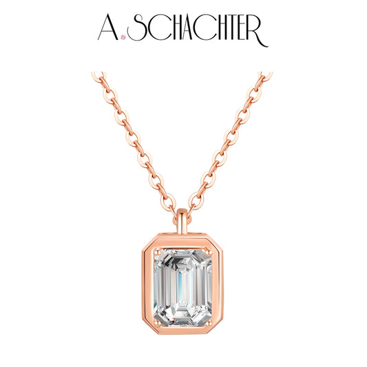 Gleaming Edge Necklace （2 ct. emerald cut)