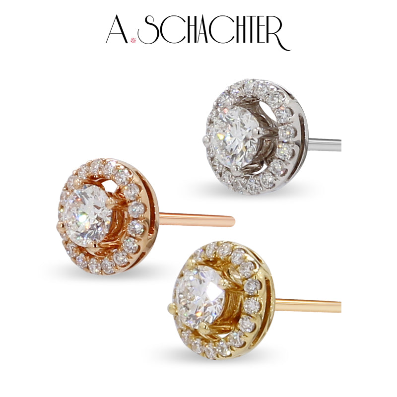 Halo 2-in-1-Ohrstecker (0,61 ct. Rundschliff)