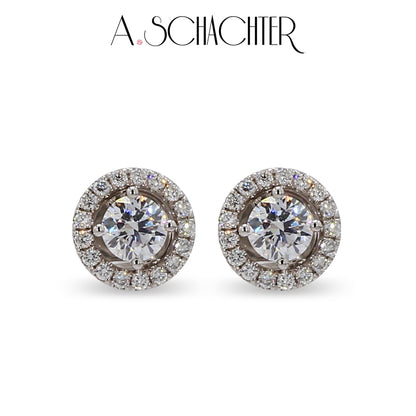 Halo 2-in-1-Ohrstecker (0,61 ct. Rundschliff)