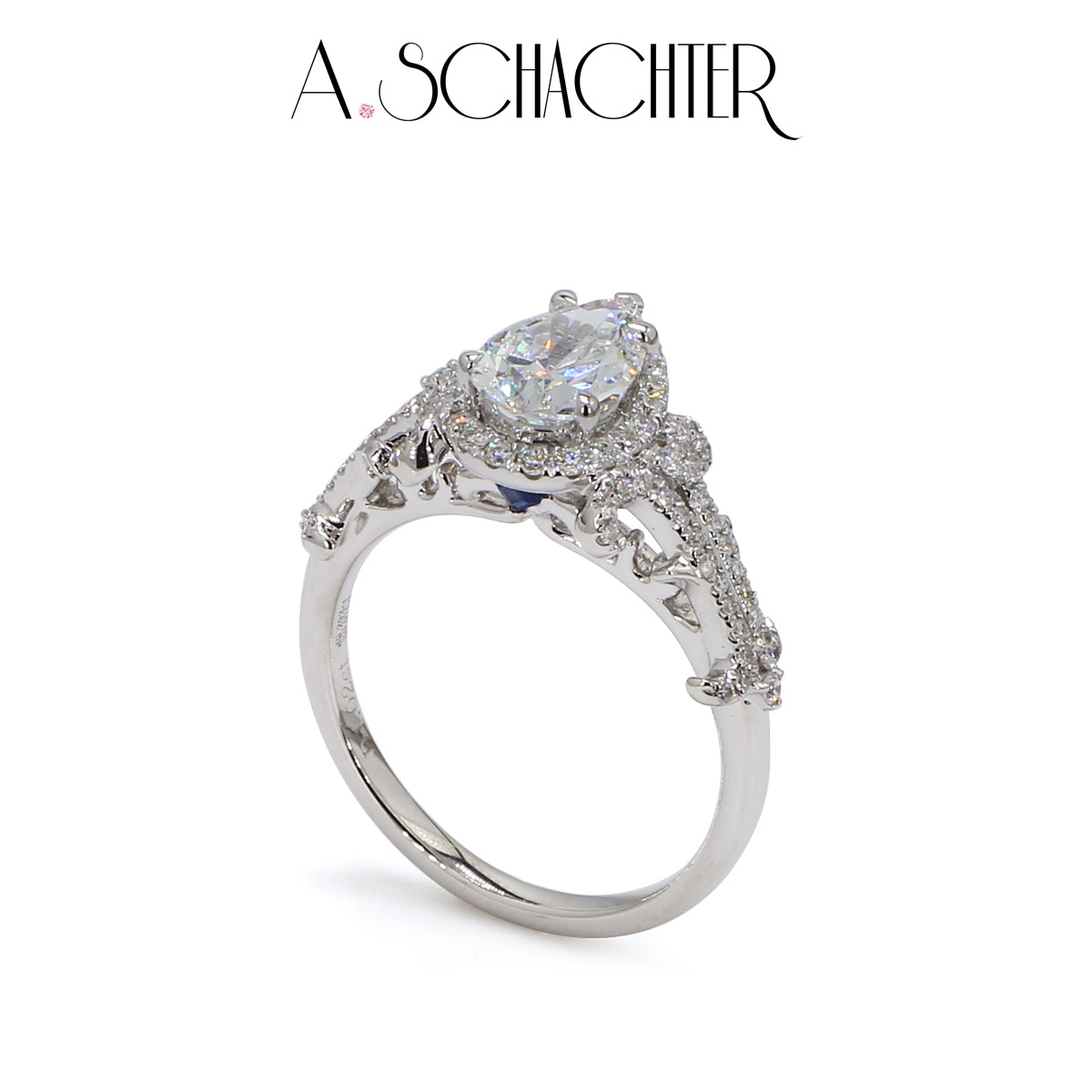 Seraphina Pear Halo Diamond Ring （1.01 ct. Pear cut)