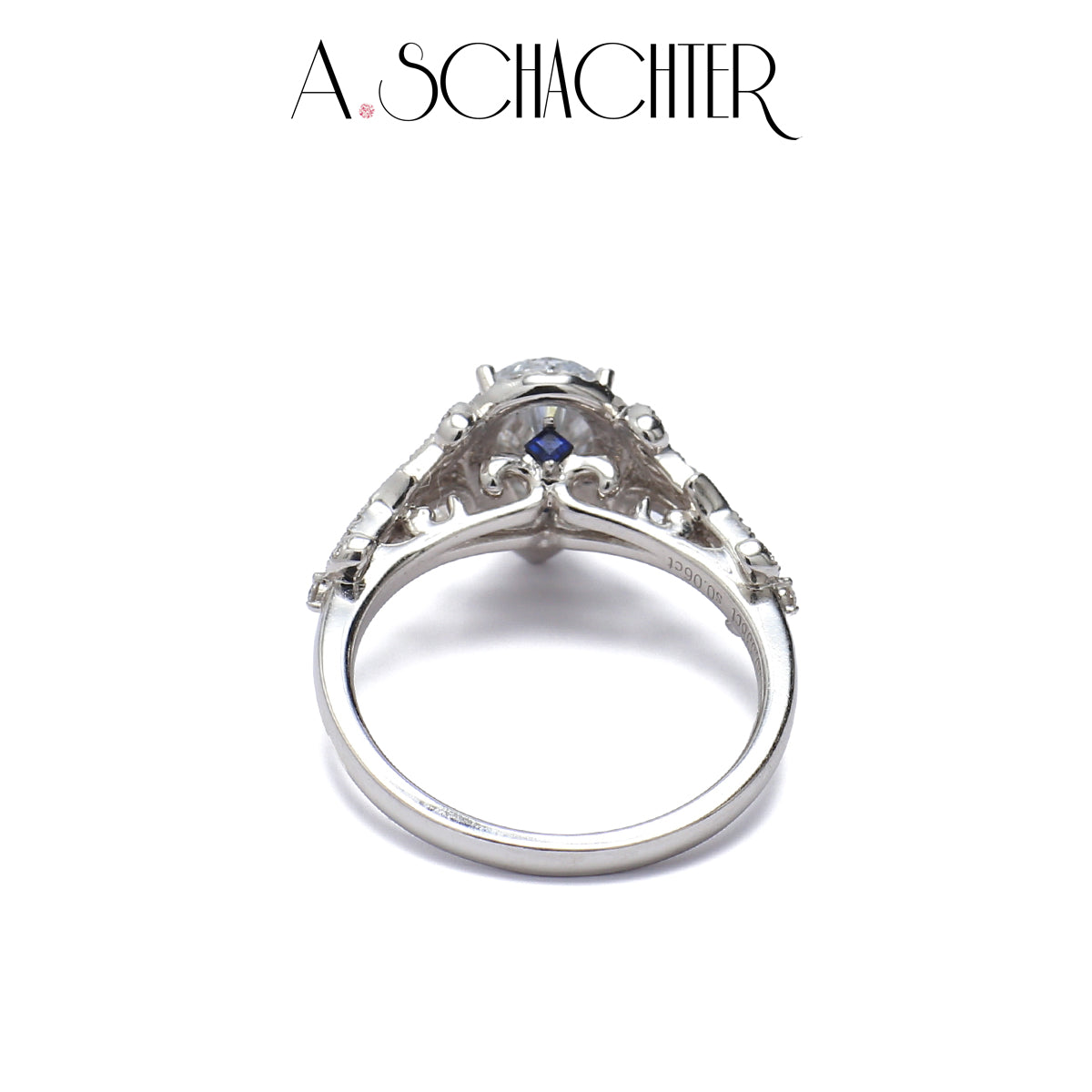 Seraphina Pear Halo Diamond Ring （1.01 ct. Pear cut)