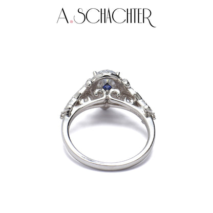 Seraphina Pear Halo Diamond Ring （1.01 ct. Pear cut)
