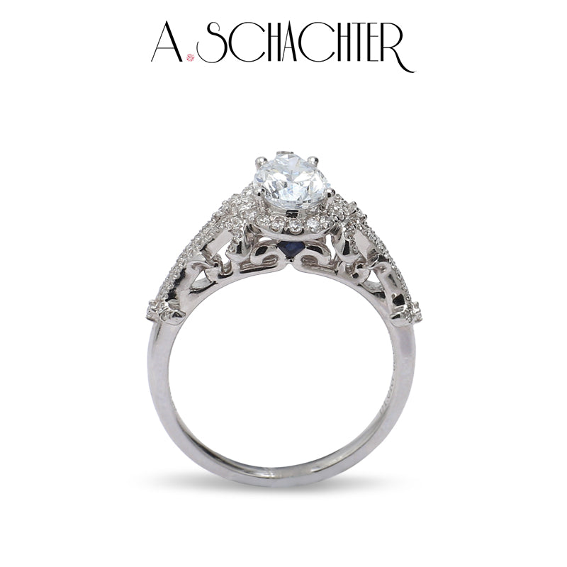 Seraphina Pear Halo Diamond Ring （1.01 ct. Pear cut)