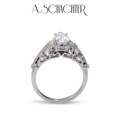 Seraphina Pear Halo Diamond Ring （1.01 ct. Pear cut)