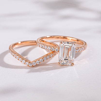 V-shaped pavé band （0.46ct. Round cut)