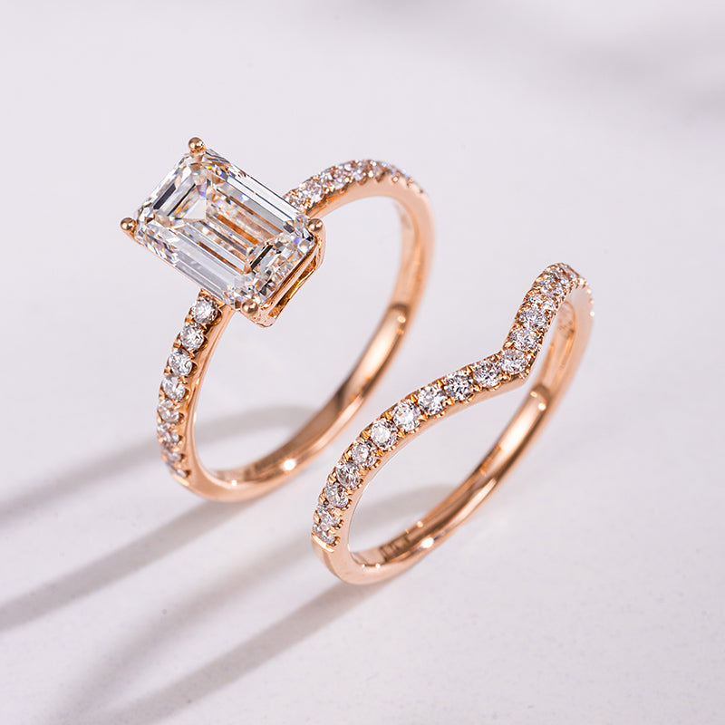 V-shaped pavé band （0.46ct. Round cut)