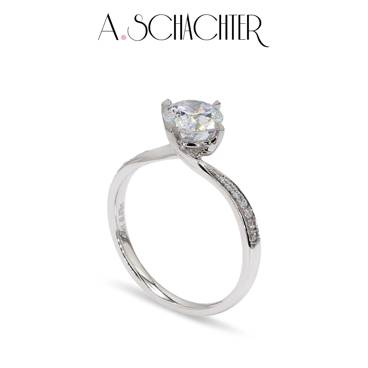 Celeste Twist Pavé Diamond Ring （1.06 ct. Round cut)