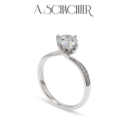 Celeste Twist Pavé Diamond Ring （1.06 ct. Round cut)
