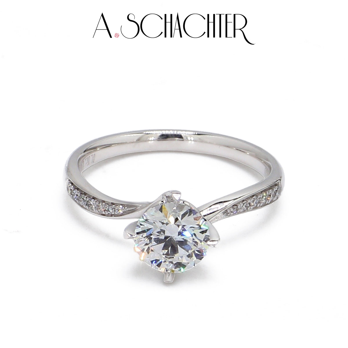 Celeste Twist Pavé Diamond Ring （1.06 ct. Round cut)