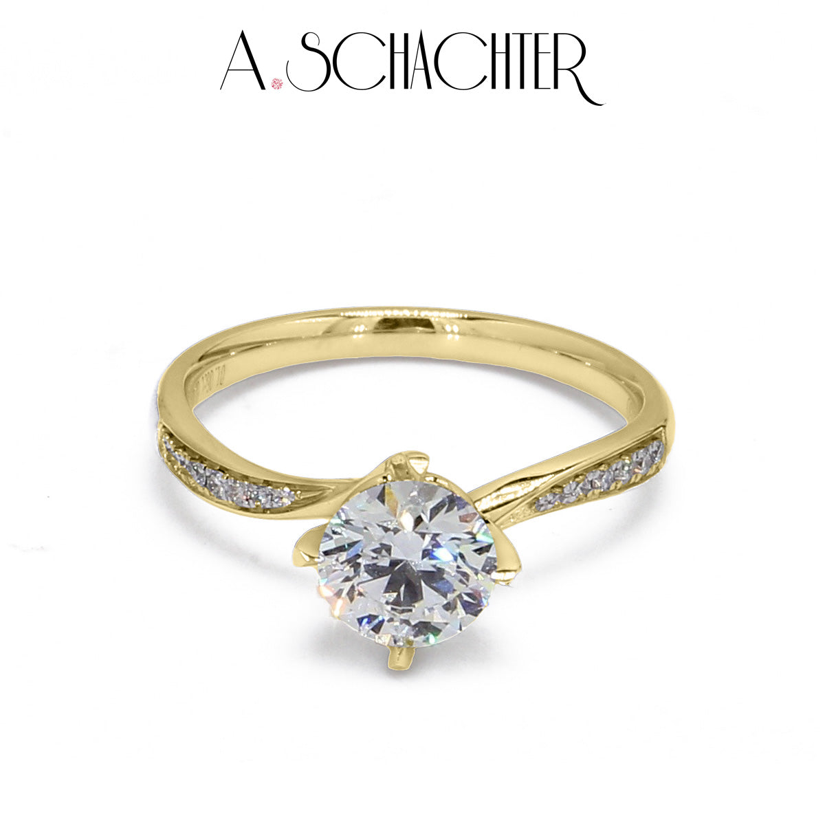 Celeste Twist Pavé Diamond Ring （1.06 ct. Round cut)