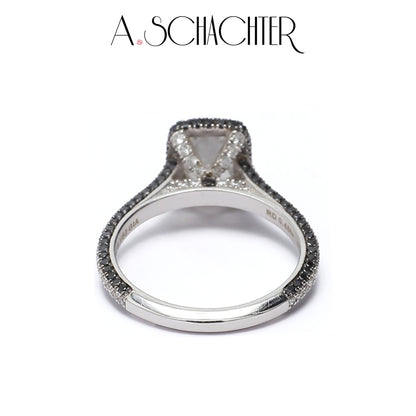 Noir & Lumière Halo Ring （1 ct. Cushion cut)