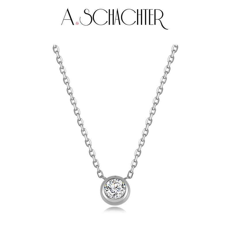 (XLA2N023) Golden Radiance Halskette (0,2 ct. Rundschliff)