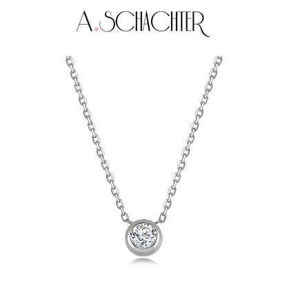 (XLA2N023) Golden Radiance Halskette (0,2 ct. Rundschliff)