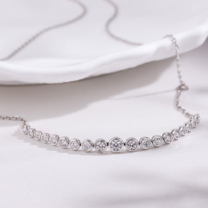 Cascade Bezel Diamond Necklace 19 Stones. 0.78 ct. Round cut)
